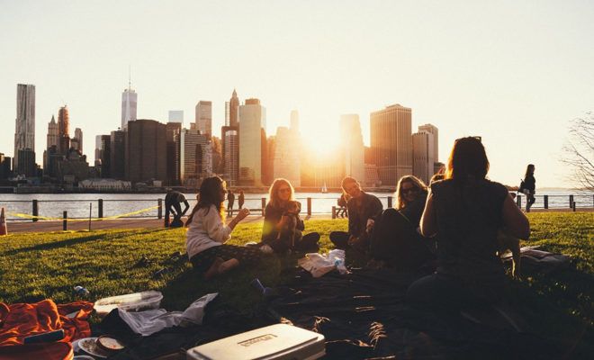 Group of friends in a park